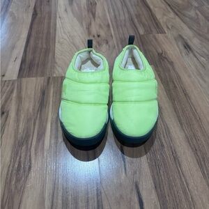 Sorel Neon Lime Slip-On Puffer Shoes